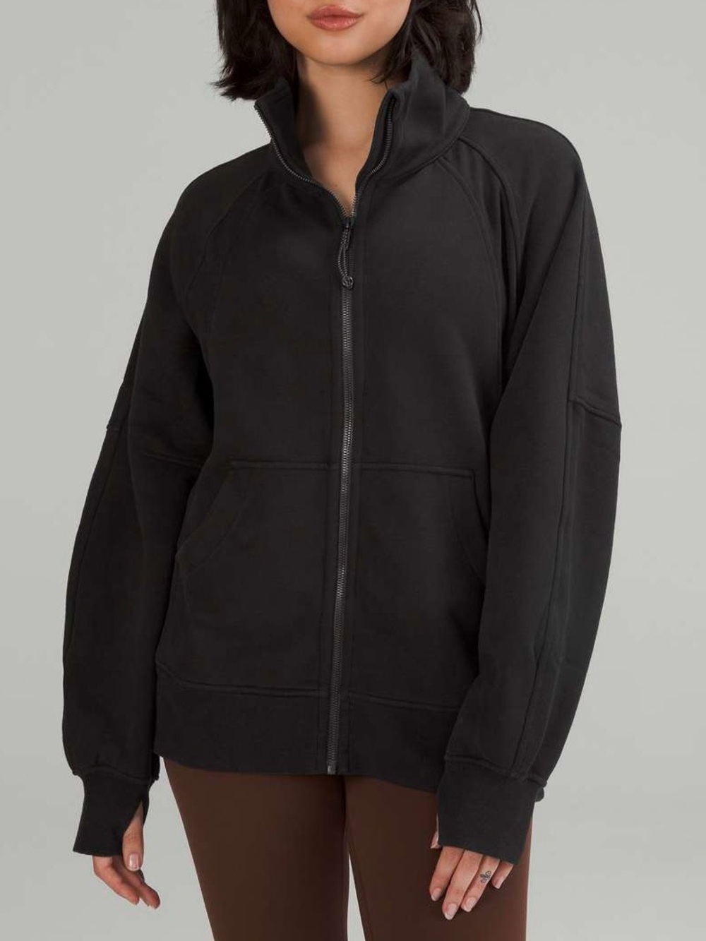 Lululemon Scuba Oversized Funnel-Neck Full Zip XS/S Black